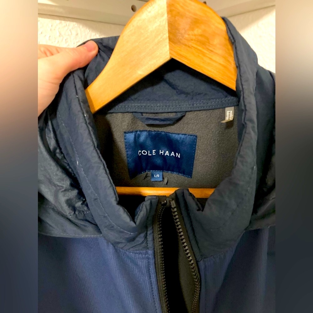 Cole Haan Light Weight Mens Jacket Navy Blue - Picture 5 of 6